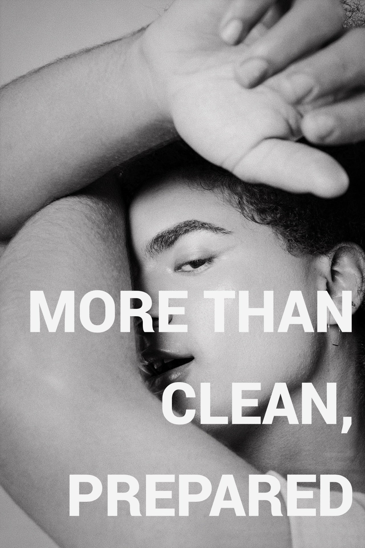 Editorial close-up of male model in underwear representing freshness and confidence