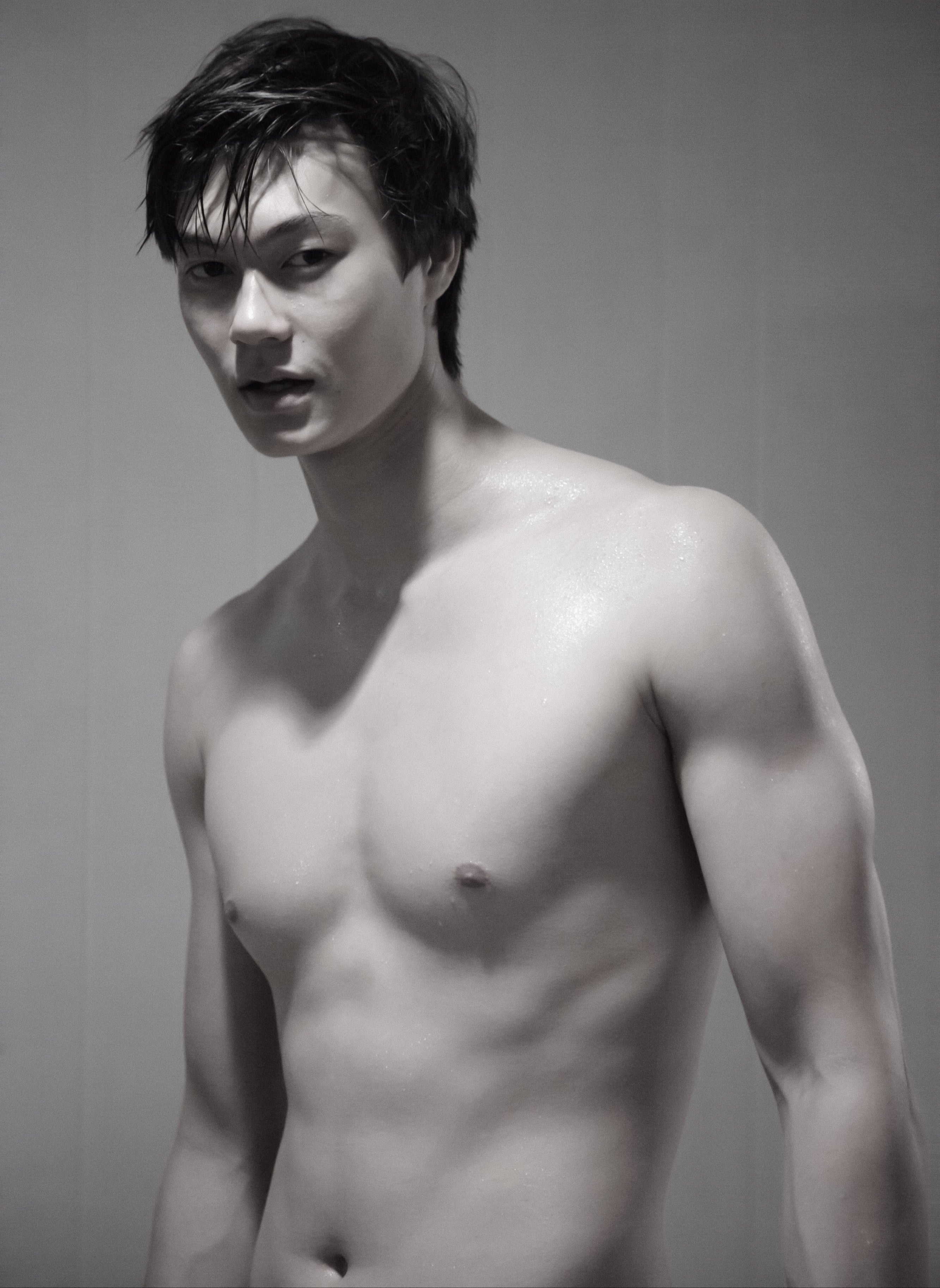 Hero image of PRÊT GARÇON campaign featuring male model in intimate editorial tone